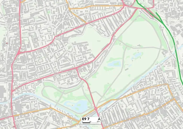 Gerahmter Druck : Hackney E9 Karte Gerahmter Druck : Hackney E9 Karte