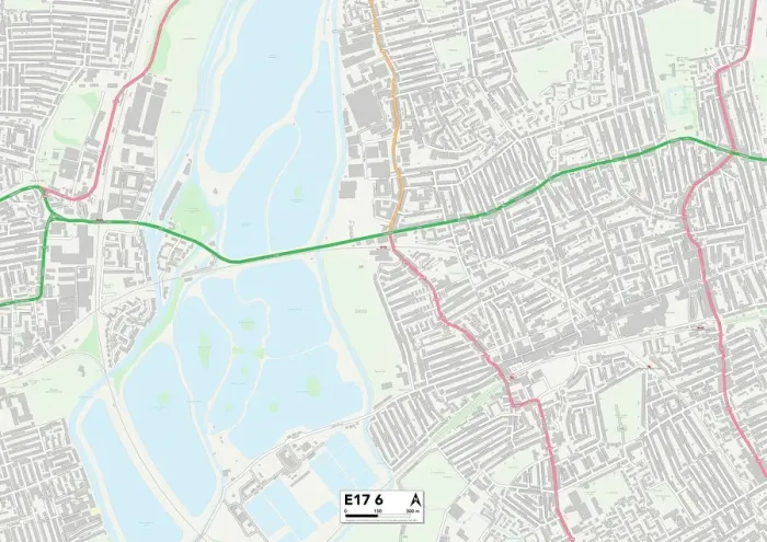 Gerahmter Druck : Waltham Forest E17 6 Karte Gerahmter Druck : Waltham Forest E17 6 Karte