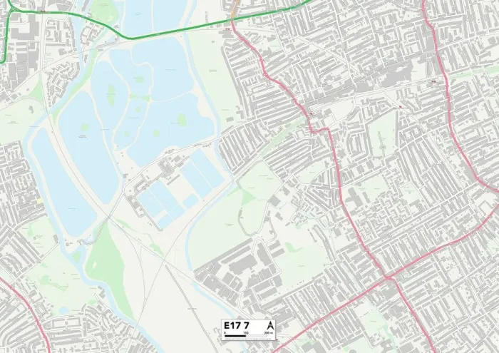 Gerahmter Druck : Waltham Forest, E17, Karte Gerahmter Druck : Waltham Forest, E17, Karte