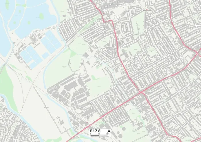Gerahmter Druck : Waltham Forest, E17 8 Karte Gerahmter Druck : Waltham Forest, E17 8 Karte