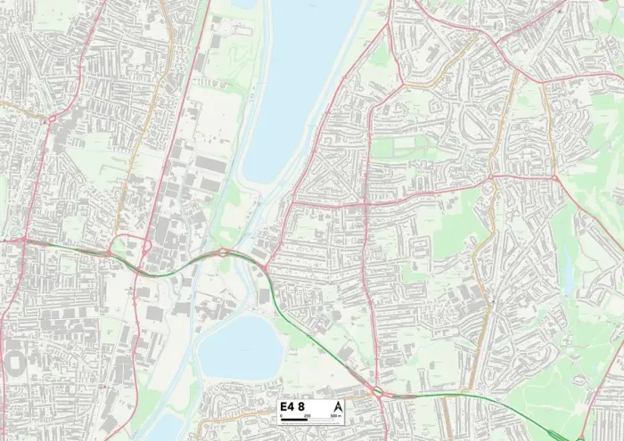 Gerahmter Druck : Waltham Forest, E4 8 Karte Gerahmter Druck : Waltham Forest, E4 8 Karte