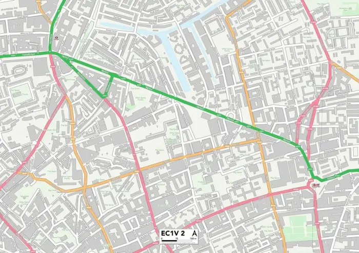 Gerahmter Druck : Istleing EC1V 2 Karte Gerahmter Druck : Istleing EC1V 2 Karte