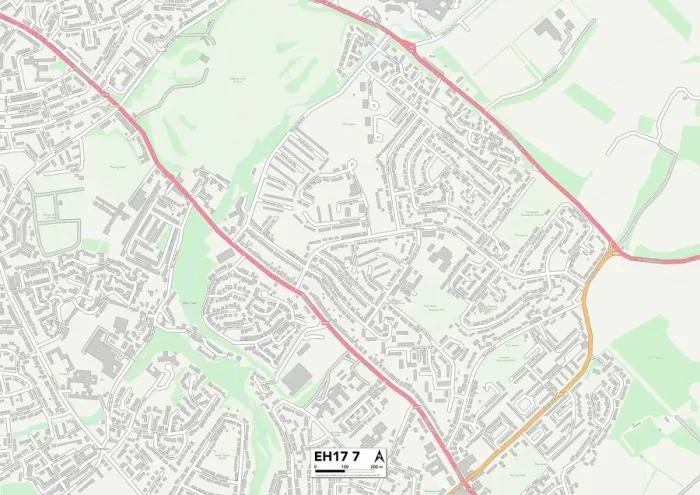 Gerahmter Druck : Edinburgh EH17 7 Karte Gerahmter Druck : Edinburgh EH17 7 Karte