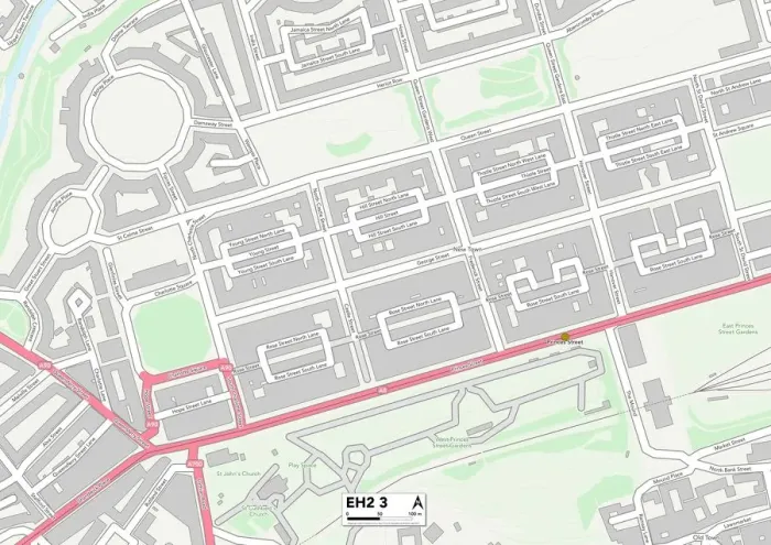 Gerahmter Druck : Edinburgh EH2 3 Karte Gerahmter Druck : Edinburgh EH2 3 Karte