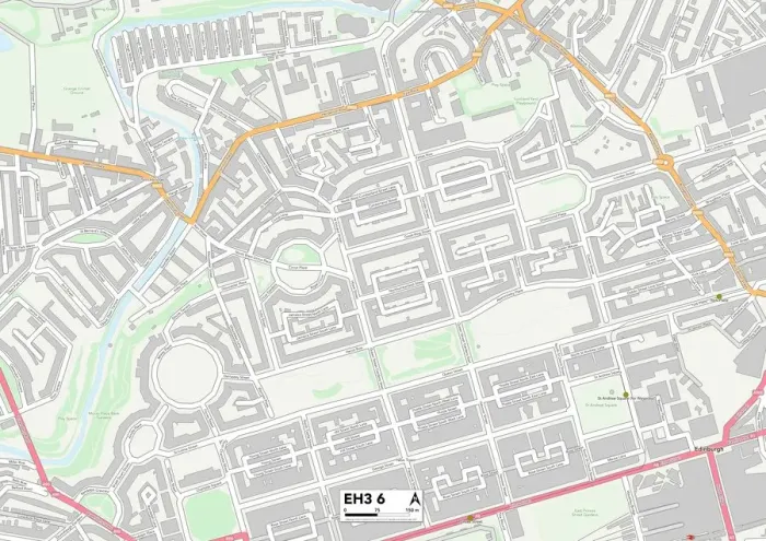 Gerahmter Druck : Edinburgh EH3 6 Karte Gerahmter Druck : Edinburgh EH3 6 Karte