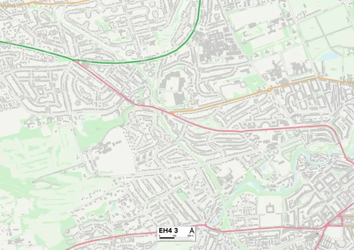 Gerahmter Druck : Edinburgh EH4 3 Karte Gerahmter Druck : Edinburgh EH4 3 Karte