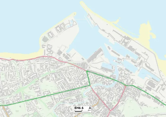 Gerahmter Druck : Edinburgh EH6 6 Karte