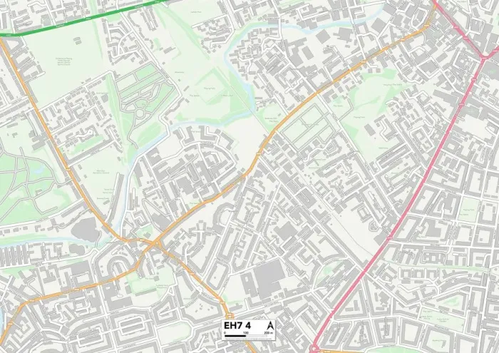 Gerahmter Druck : Edinburgh EH7 4 Karte