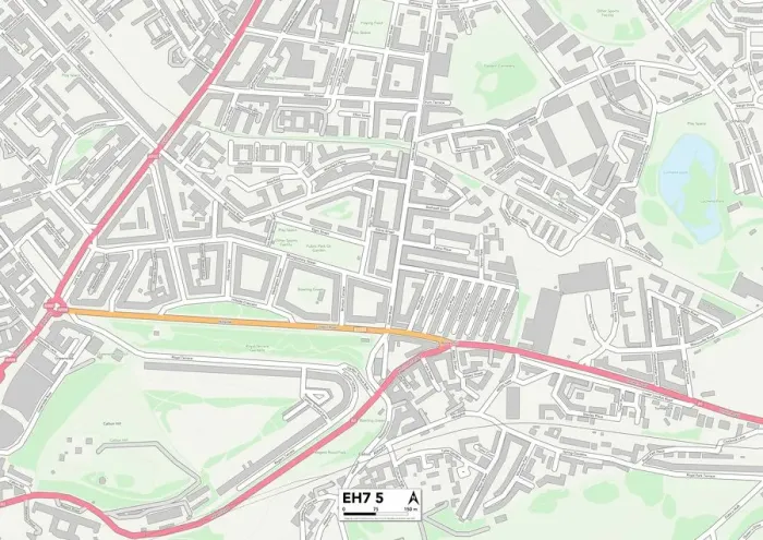 Gerahmter Druck : Edinburgh EH7 5 Karte Gerahmter Druck : Edinburgh EH7 5 Karte