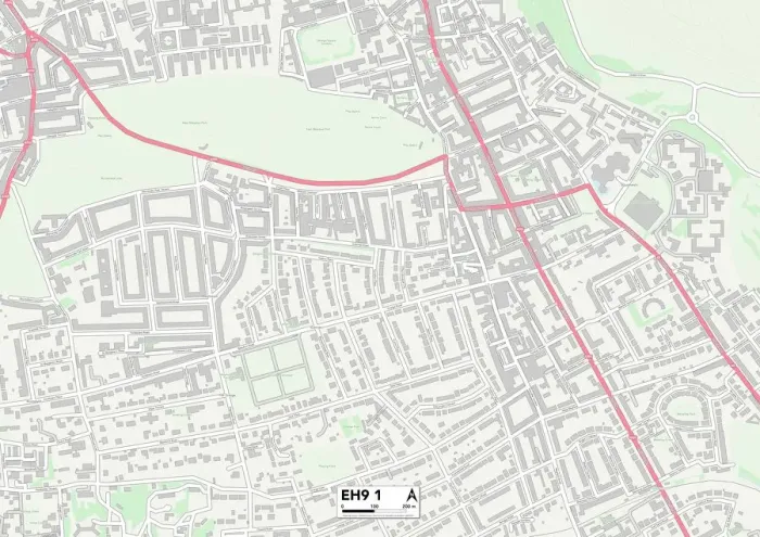 Gerahmter Druck : Edinburgh Eh9 1 Karte