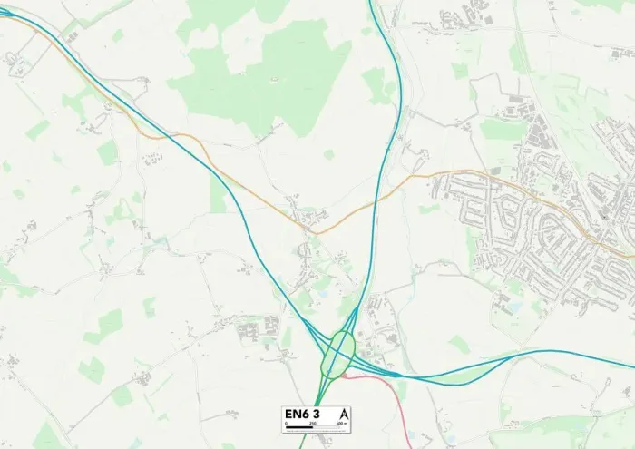 Gerahmter Druck : Hertsmere, EN6 3 Karte Gerahmter Druck : Hertsmere, EN6 3 Karte
