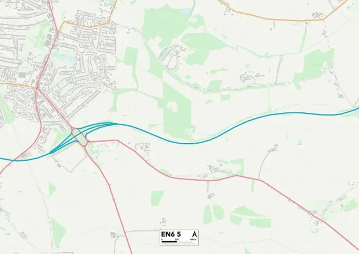 Gerahmter Druck : Hertsmere EN6 5 Karte Gerahmter Druck : Hertsmere EN6 5 Karte