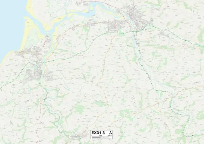 Gerahmter Druck : Exeter EX31 3 Karte