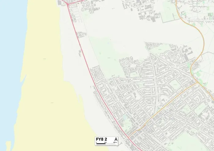 Gerahmter Druck : Fylde FY8 2 Karte Gerahmter Druck : Fylde FY8 2 Karte