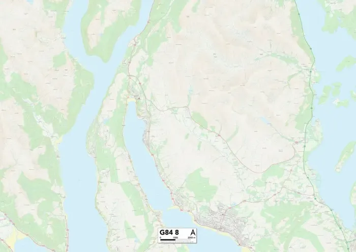 Gerahmter Druck : Argyll und Bute G84 8 Karte Gerahmter Druck : Argyll und Bute G84 8 Karte