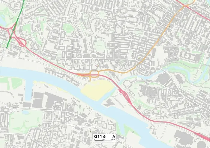 Gerahmter Druck : Glasgow G11 6 Karte
