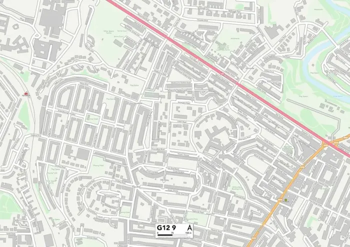 Gerahmter Druck : Glasgow, G12 9 Karte Gerahmter Druck : Glasgow, G12 9 Karte