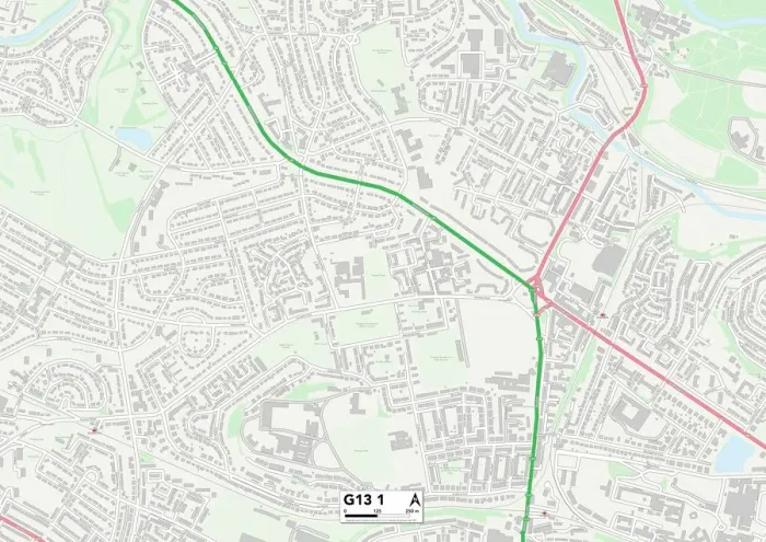 Gerahmter Druck : Glasgow G13 1 Karte Gerahmter Druck : Glasgow G13 1 Karte