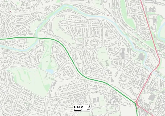 Gerahmter Druck : Glasgow G13 2 Karte