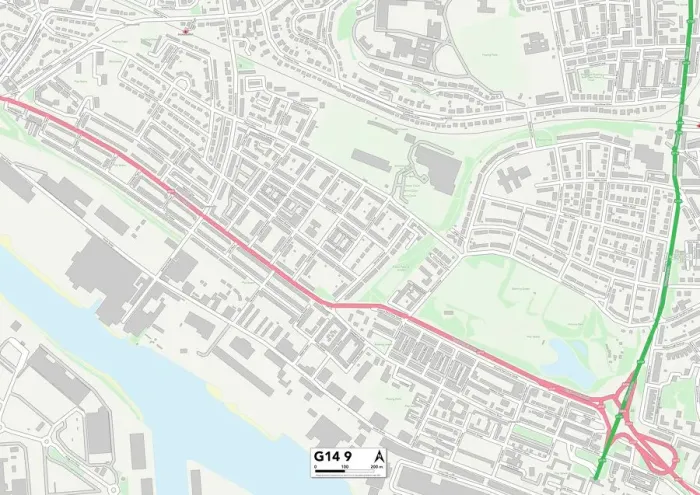 Gerahmter Druck : Glasgow G14 9 Karte