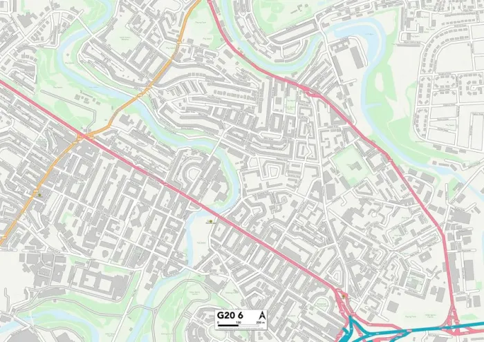 Gerahmter Druck : Glasgow, G20-Map Gerahmter Druck : Glasgow, G20-Map