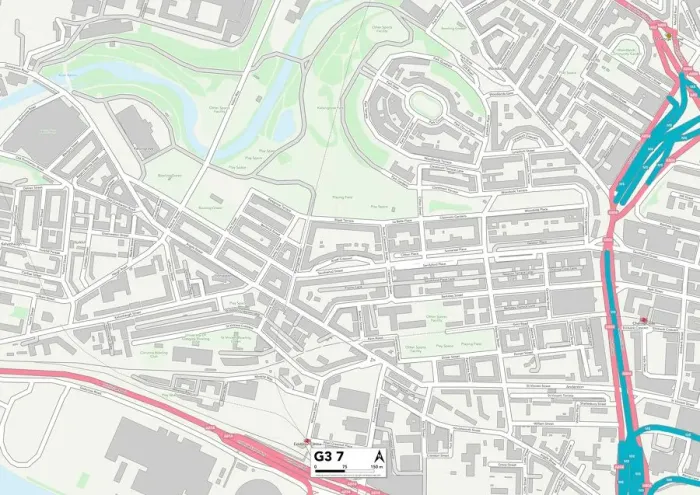 Gerahmter Druck : Glasgow G3 7 Karte Gerahmter Druck : Glasgow G3 7 Karte