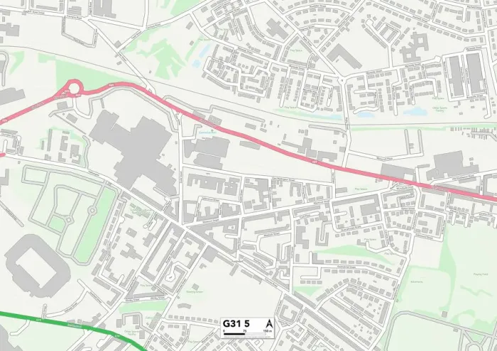 Gerahmter Druck : Glasgow G31 5 Karte Gerahmter Druck : Glasgow G31 5 Karte