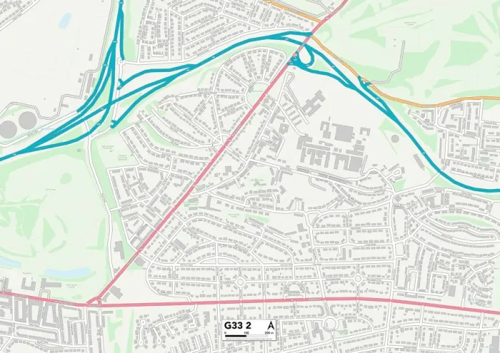Gerahmter Druck : Glasgow, G33, 2-Map Gerahmter Druck : Glasgow, G33, 2-Map