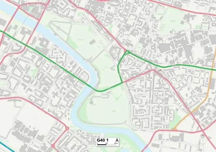 Gerahmter Druck : Glasgow, G 4 0 , Karte Gerahmter Druck : Glasgow, G 4 0 , Karte