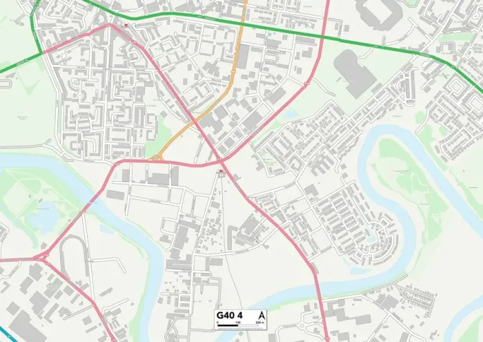 Gerahmter Druck : Glasgow, G40 4 Karte