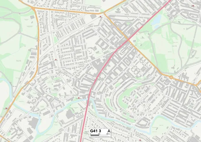 Gerahmter Druck : Glasgow, G41, Karte Gerahmter Druck : Glasgow, G41, Karte