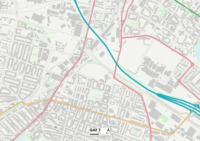 Gerahmter Druck : Glasgow, G42 7-Map Gerahmter Druck : Glasgow, G42 7-Map