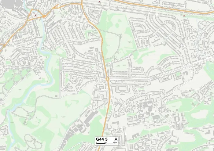 Gerahmter Druck : Glasgow G44 5 Karte