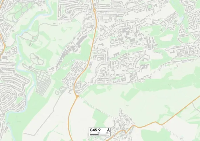 Gerahmter Druck : Glasgow G45 9 Karte Gerahmter Druck : Glasgow G45 9 Karte