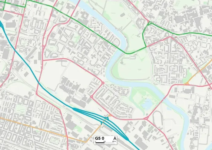 Gerahmter Druck : Glasgow G5 0 Karte Gerahmter Druck : Glasgow G5 0 Karte