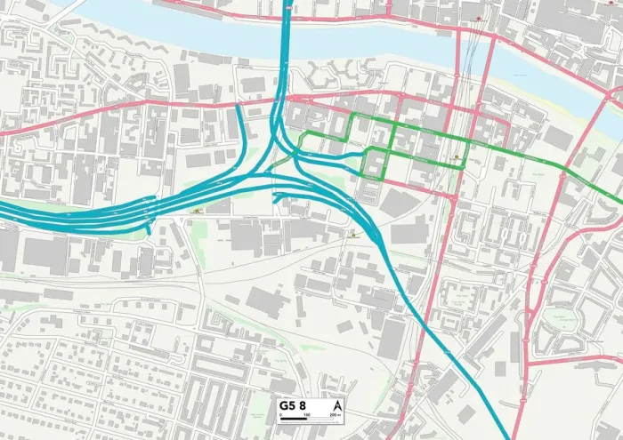 Gerahmter Druck : Glasgow G58 Karte Gerahmter Druck : Glasgow G58 Karte