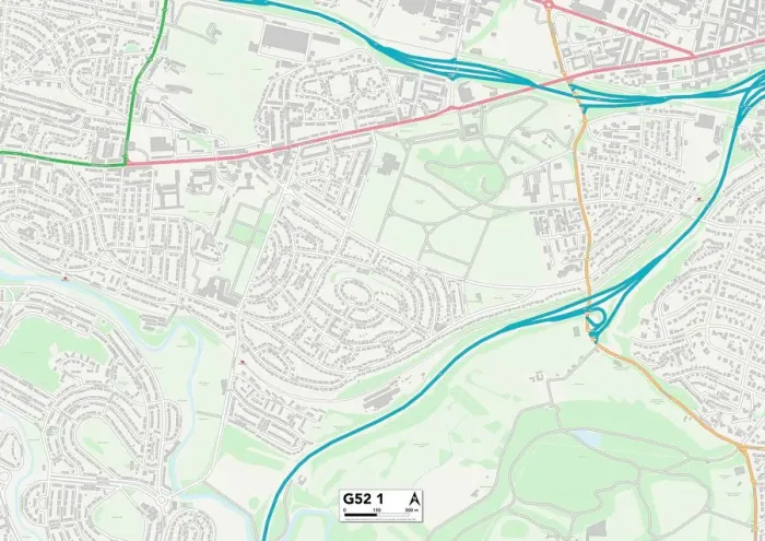 Gerahmter Druck : Glasgow G52 1 Karte Gerahmter Druck : Glasgow G52 1 Karte