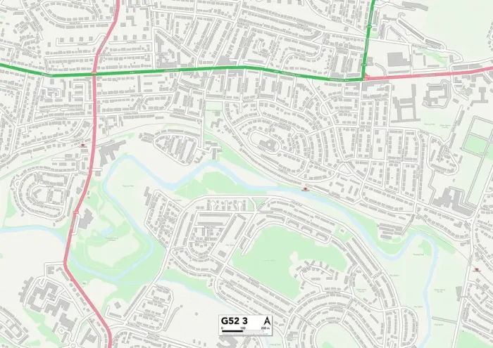 Gerahmter Druck : Glasgow G52 3 Karte