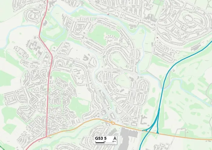 Gerahmter Druck : Glasgow, G53, 5 Karte Gerahmter Druck : Glasgow, G53, 5 Karte