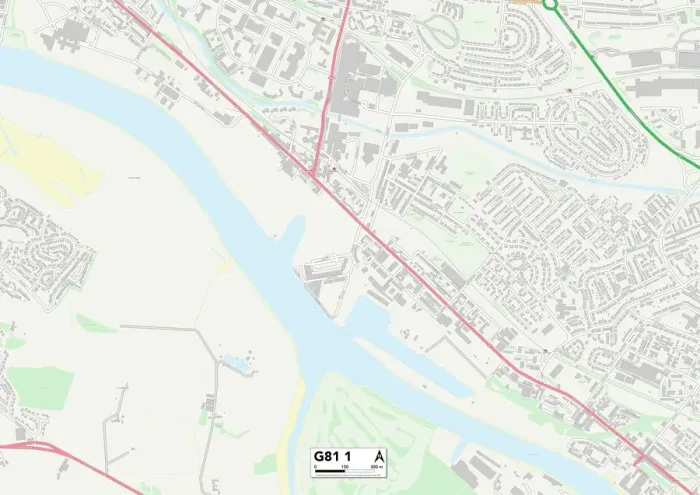 Gerahmter Druck : West Dunbartonshire G81 1 Karte Gerahmter Druck : West Dunbartonshire G81 1 Karte