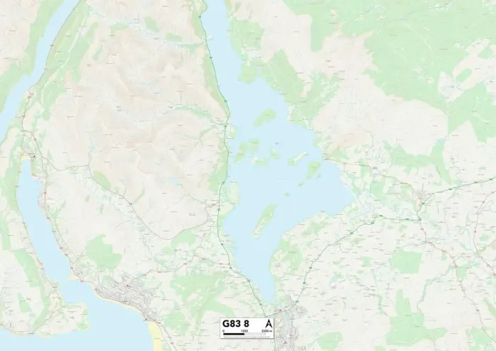 Gerahmter Druck : West Dunbartonshire, G83 8 (Karte) Gerahmter Druck : West Dunbartonshire, G83 8 (Karte)