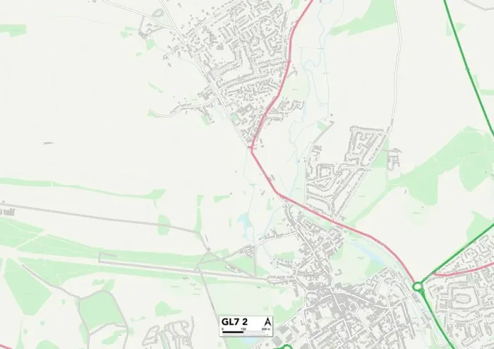 Gerahmter Druck : Kotswald GL7 2 Karte Gerahmter Druck : Kotswald GL7 2 Karte
