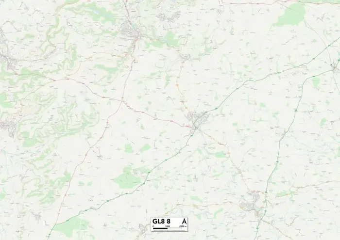 Gerahmter Druck : Kotswald GL8 8 Karte Gerahmter Druck : Kotswald GL8 8 Karte