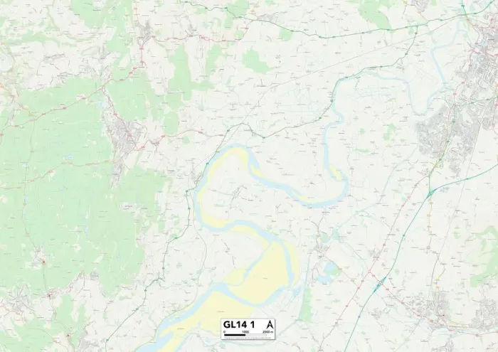 Gerahmter Druck : Gloucester GL14 1 Karte