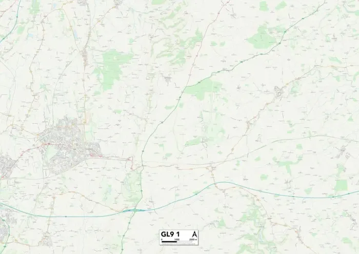 Gerahmter Druck : Gloucester GL9 1 Karte Gerahmter Druck : Gloucester GL9 1 Karte