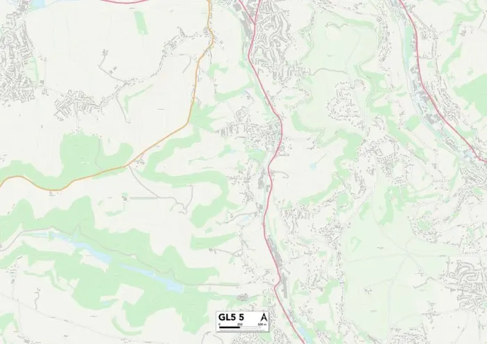 Gerahmter Druck : Gloucestershire Stroud GL5 5 Karte Gerahmter Druck : Gloucestershire Stroud GL5 5 Karte