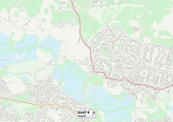 Gerahmter Druck : Bracknells Wald GU47 8 Karte Gerahmter Druck : Bracknells Wald GU47 8 Karte