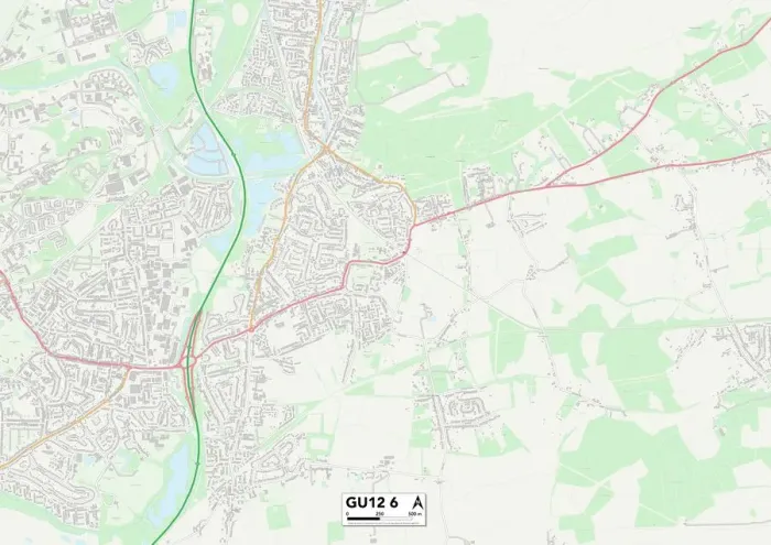 Gerahmter Druck : Rushmoor, GU12 6 Karte Gerahmter Druck : Rushmoor, GU12 6 Karte