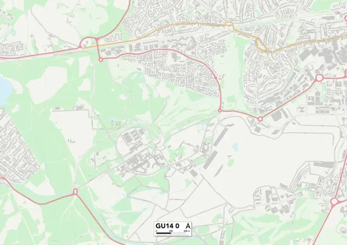 Gerahmter Druck : Rushmoor GU14 0 Karte