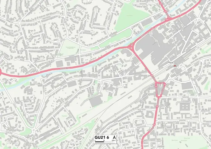 Gerahmter Druck : Woking GU21 6 Karte Gerahmter Druck : Woking GU21 6 Karte